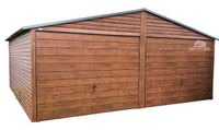 GARAŻ BLASZANY 6M X 5M - DREWNOPODOBNY 2X BRAMA UCHYLNA - GB193