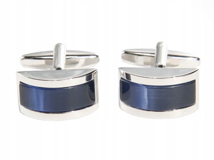 SPINKI DO MANKIETÓW SREBRNE GRANAT MASA W PUDEŁKU (427) zdjęcie 2