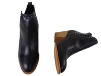 Czarne botki damskie na klocku jak kowbojki 40