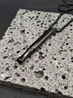 Naszyjnik do RZUCANIA PALENIA oddechowy cichy stal nierdzewna czarny