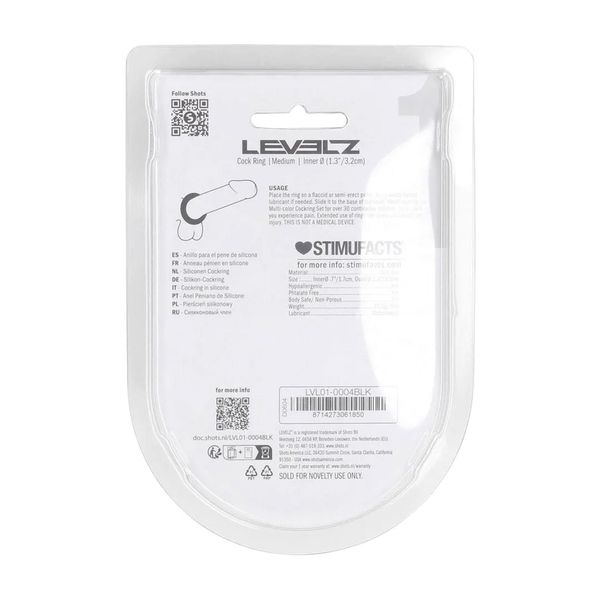 Liquid Silicone Cockring - M - Black zdjęcie 3