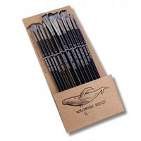 PĘDZLE MALARSKIE DO MALOWANIA NYLONOWE DO FARB AKRYLOWYCH ZESTAW 12szt