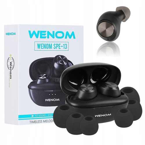 SŁUCHAWKI BEZPRZEWODOWE WENOM SPE-13 BT 5.3 WODOODPORNE 2 mikrofony że oo na Arena.pl