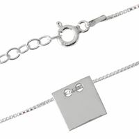 SREBRNA BRANSOLETKA CELEBRYTKA KWADRAT PRÓBA SREBRA 925 GRAWER GRATIS