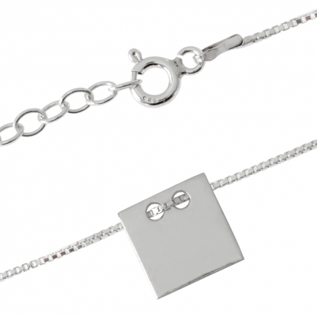 SREBRNA BRANSOLETKA CELEBRYTKA KWADRAT PRÓBA SREBRA 925 GRAWER GRATIS zdjęcie 1