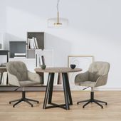 Obrotowe krzesła stołowe, 2 szt., jasnoszare, aksamitne