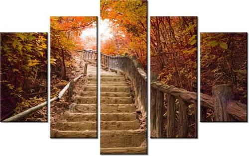 70 100CM OBRAZ 5 ELEM JESIENNY SPACER DRUK PŁÓTNO na Arena.pl