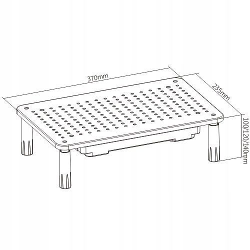 PODSTAWKA POD MONITOR LAPTOPA PODSTAWA PÓŁKA CZARNA REGULOWANA NA BIURKO na Arena.pl