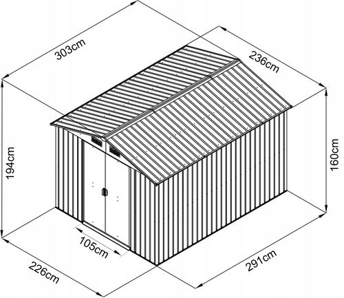 DOMEK NARZĘDZIOWY OGRODOWY 303x236x194cm na Arena.pl
