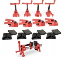 4 SZT. ŚCISK STOLARSKI BEZKOŃCOWY NA RURĘ 3/4" + 4 SZT. NAKŁADKI