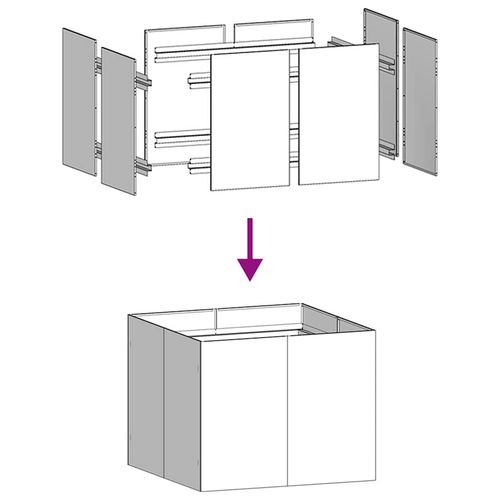 Doniczka Antracyt 100x100x80 cm Stal na Arena.pl