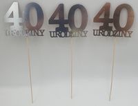cyfra na piku 3szt metalizowane 40 złoto/srebro