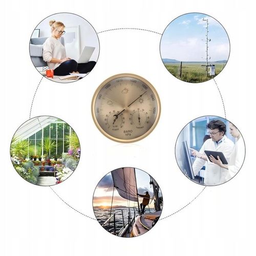 130mm okrągła Barometr ścienny Termometr Higrometr wilgotność Stacja na Arena.pl