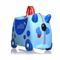 Jeżdżąca walizka do ciągnięcia kabinowa Trunki dla dzieci niebieska pies 3+