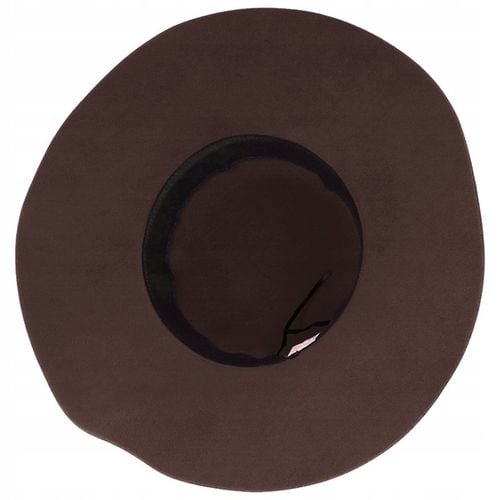 KAPELUSZ DAMSKI FILCOWY Z DUŻYM RONDEM BRĄZ BOHO brązowy na Arena.pl