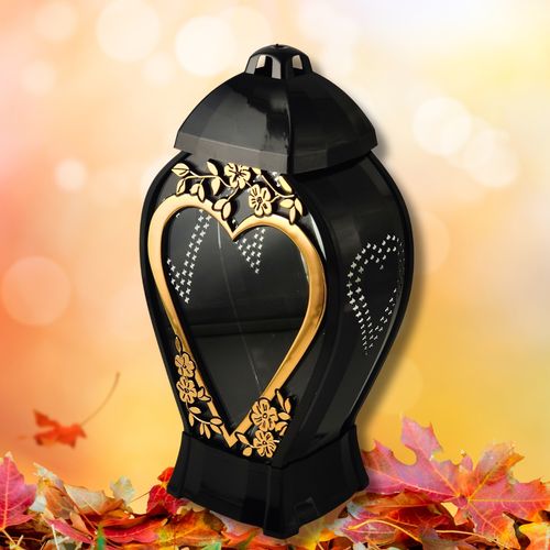 Znicz kapliczka GLAMUR Wazon Ażur Duży serce złoty na Arena.pl