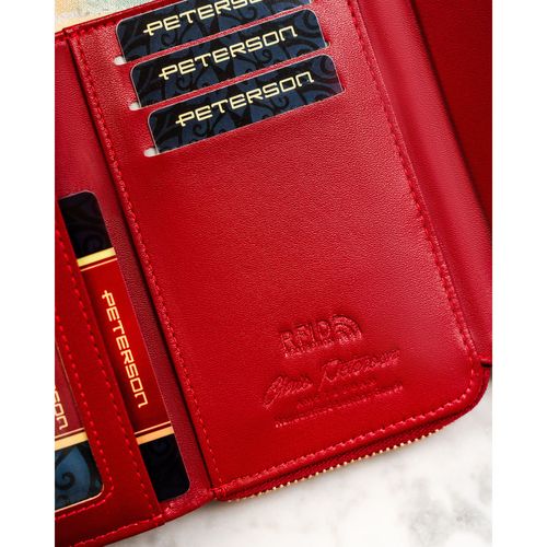 bordowy, poziomy portfel damski wykonany z lakierowanej na Arena.pl