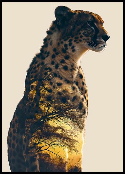 Plakat 64x90cm Gepard Duch Sawanny zdjęcie 2