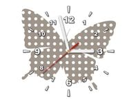 30X30CM ZEGAR SZARY MOTYL OBRAZ DREWNO