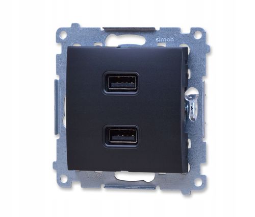 Simon 54 Ładowarka 2xUSB 2.1 A czarny mat DC2USB.01/49 na Arena.pl