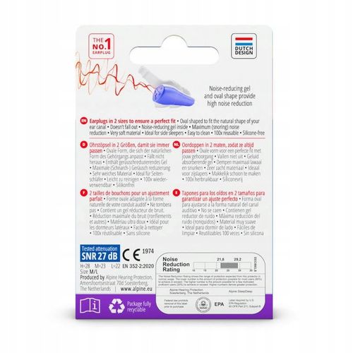 SleepDeep ALPINE dwupak multisize multipack zatyczek do spania dwa na Arena.pl