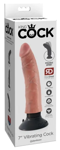 pipedream king cock wibrator z przyssawką 18 cm jasny skory pvc na Arena.pl