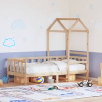 Łóżko dzienne z daszkiem, 80x200 cm, lite drewno sosnowe