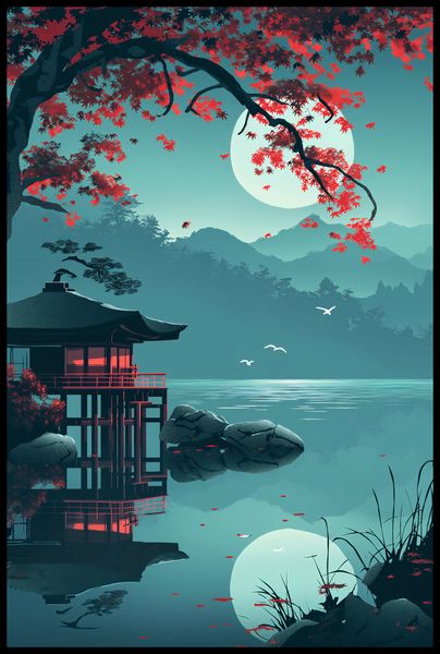 Plakat 61x91,5cm Japoński Pawilon zdjęcie 2