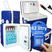 LODÓWKA TURYSTYCZNA SAMOCHODOWA PRZENOŚNA MOCNA 12V 230V KÓŁKA UCHWYT 42L