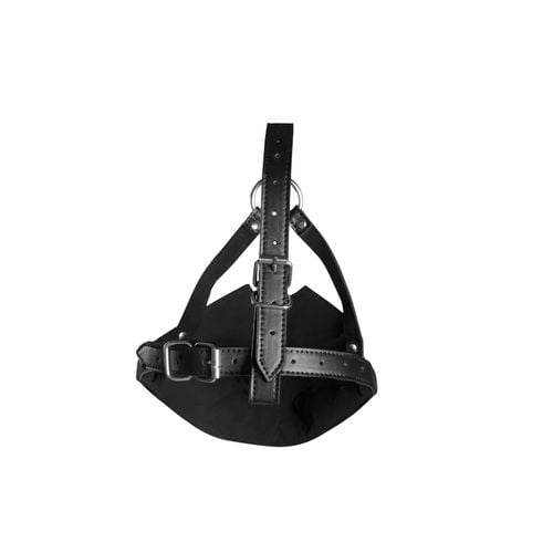 head harness with mouth cover and solid ball gag   black na Arena.pl