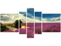 80CM 160CM OBRAZ 5 ELEM LAWENDOWY KRAJOBRAZ DRUK ŚCIENNY