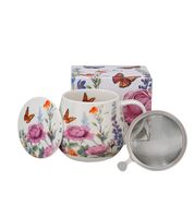 KUBEK Z ZAPARZACZEM POKRYWKĄ DUO KWIATY LATO SUMMER 430 ML