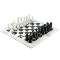Szachy Italfama Marmur Czarno-Biały 23x23 cm + Luksusowy Kuferek