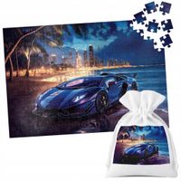 PUZZLE TRADYCYJNE - AUTA SUPER SAMOCHODY PLAŻA MIASTO NOC - 96 el