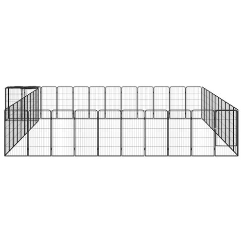 Kojec dla psa, 46 paneli, czarny, 50x100 cm, stal na Arena.pl