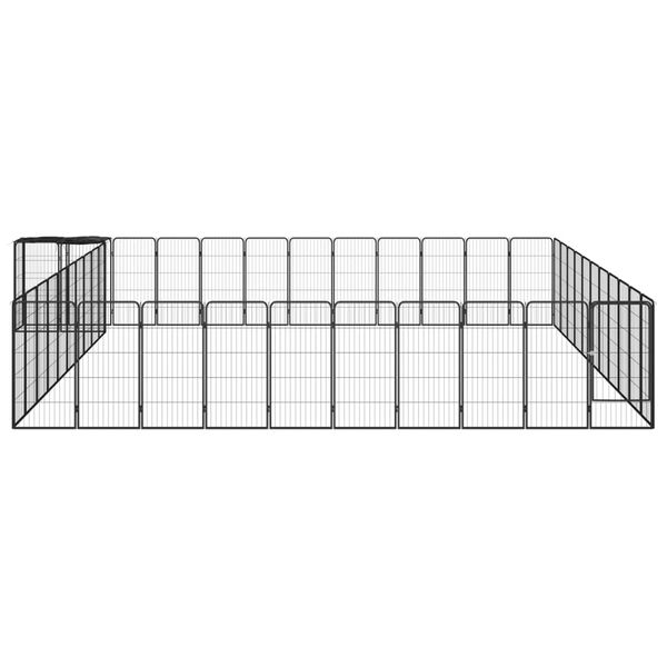 Kojec dla psa, 46 paneli, czarny, 50x100 cm, stal zdjęcie 2