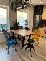 KRZESŁO Z OPARCIEM ŻELIWNE ŻÓŁTE