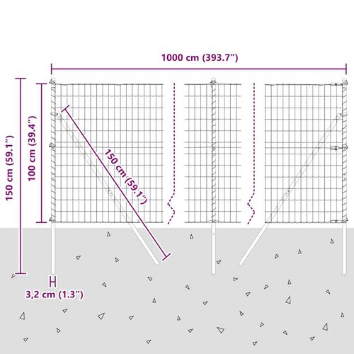 Ogrodzenie z słupkami Zielony 1 x 10 m Stal na Arena.pl