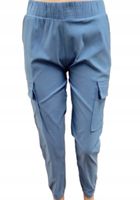 SPODNIE damskie CARGO BOJÓWKI elastyczne GNIECIUCHY NIEBIESKIE 2/3XL