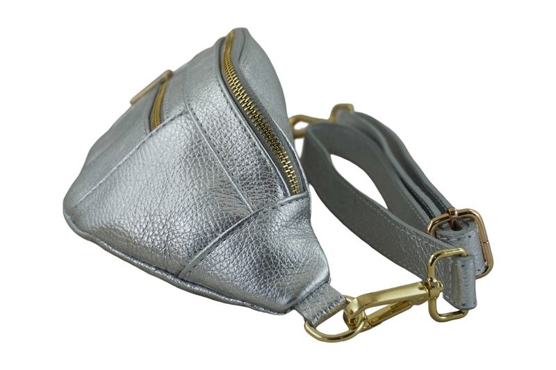 Modna torebka nerka metalizowana - Srebrna zdjęcie 5