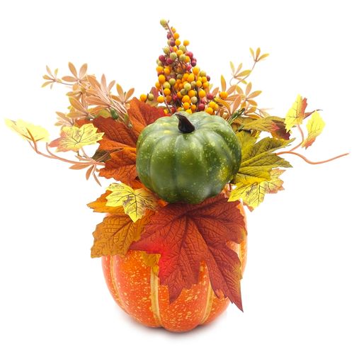 STROIK JESIENNY DYNIA Z LIŚĆMI JESIENNA DEKORACJA DUŻY STROIK NA STÓŁ 30cm na Arena.pl
