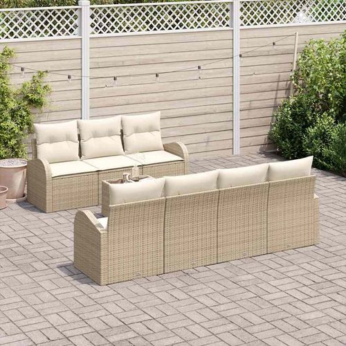 Zestaw Sof na Ogród 8 pcs Beżowy 55 x 55 x 37 cm polirattan na Arena.pl