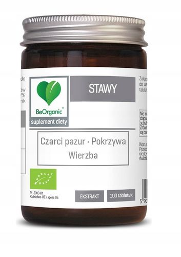 BeOrganic Stawy BIO 400mg CZARCI PAZUR pokrzywa wierzba 100 tabletek na Arena.pl