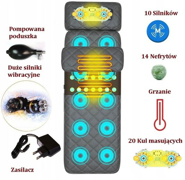 Materac masujący mata masująca shiatsu nefrytowy grzanie Gateway do masażu zdjęcie 1