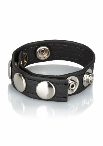 adonis ares leather multi-snap ring - regulowany pasek skorzany, czarny na Arena.pl