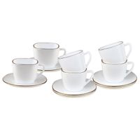 zestaw kawowy 6 filiżanek ze spodeczkami kinghoff opal kh-1930