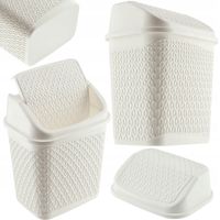 KADAX Kosz Na Śmieci Łazienkowy Biały 6,2L Uchylny Pojemnik