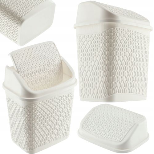 KADAX Kosz Na Śmieci Łazienkowy Biały 6,2L Uchylny Pojemnik na Arena.pl