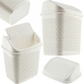 KADAX Kosz Na Śmieci Łazienkowy Biały 6,2L Uchylny Pojemnik