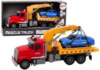 Ciężarówka Laweta Z Dźwigiem Na Auto Światła Dźwięki Napęd Czerwona